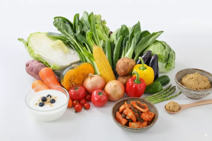 デトックス効果のある緑黄色野菜や発酵食品
