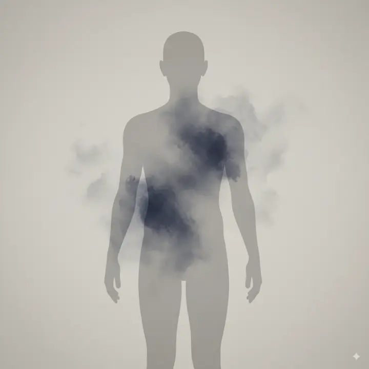 体毒の概念を説明する抽象的なイメージ