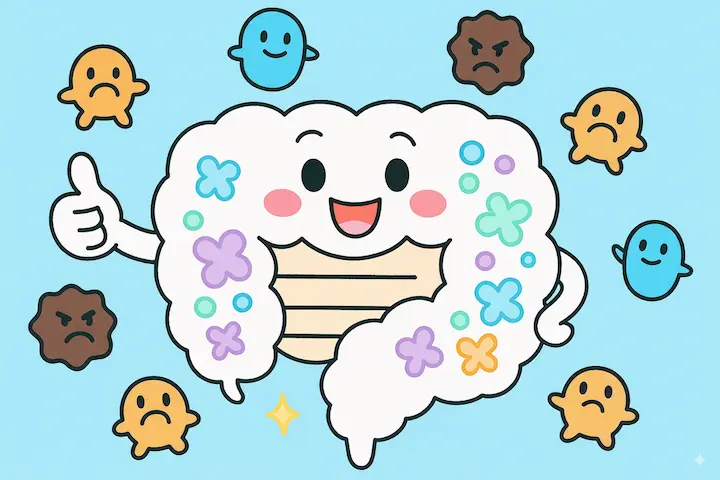 腸内フローラのバランスのイメージイラスト