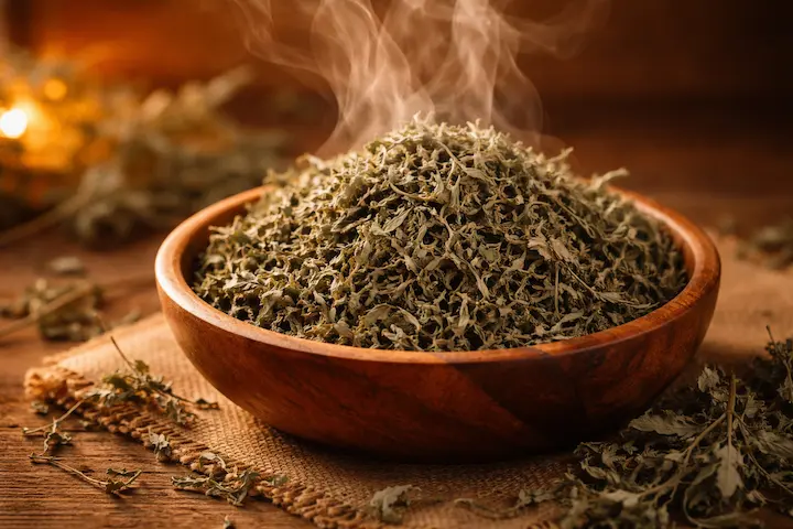 心身を癒やすよもぎの蒸気