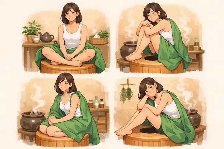 座り方を変えるだけで、気になる部位への届き方が変わります