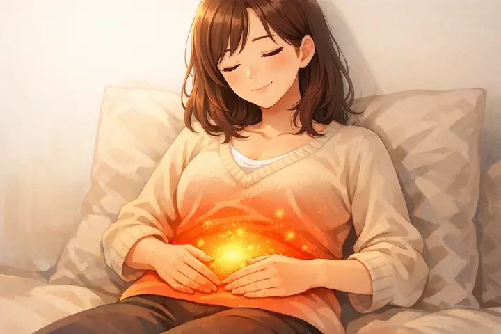 体の芯、特にお腹周りを温めることで、心までふんわりと軽くなります。