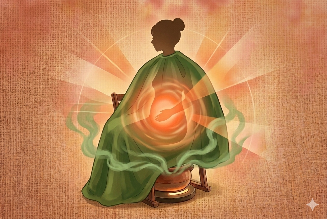 姿勢を工夫して、気になる部分にしっかり蒸気を届けましょう