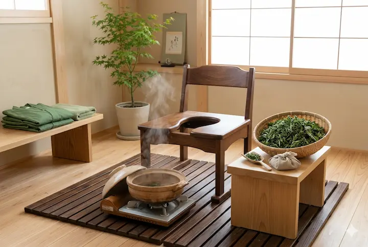 古くから伝わる伝統的なよもぎ蒸しのスタイル
