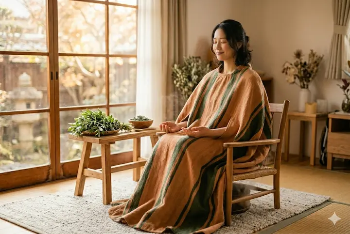温かい蒸気で膝の違和感を優しく包み込む「よもぎ蒸し」のひととき