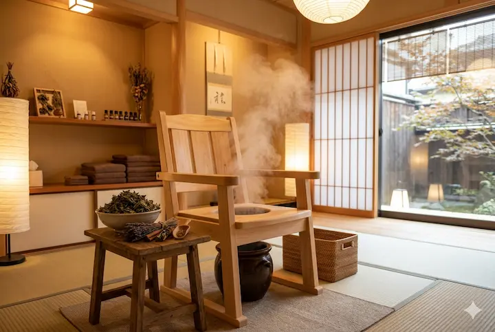 よもぎの香りと温かな蒸気が、強張った心を優しく解きほぐします