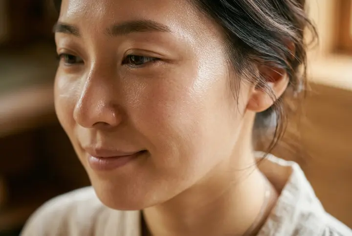 温まりと発汗によって、肌本来のなめらかさと透明感が保たれます